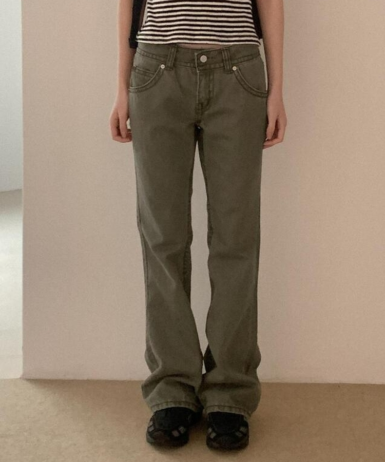 ブーツカットウォッシングパンツ KHAKI