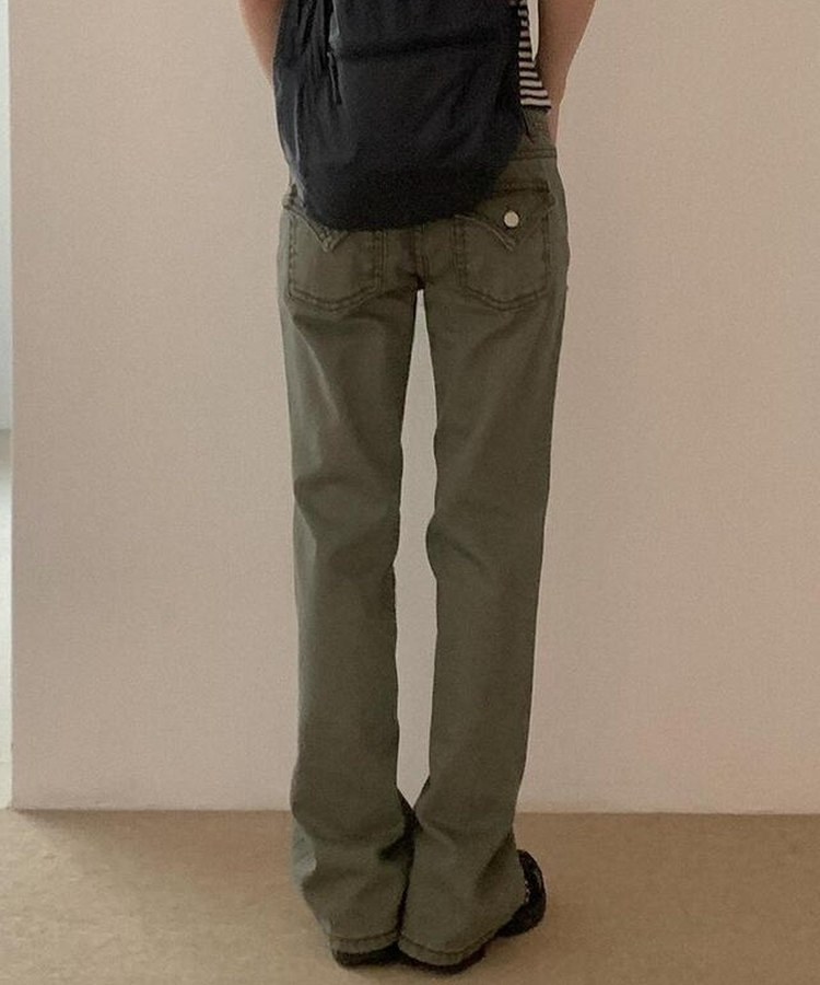 ブーツカットウォッシングパンツ KHAKI