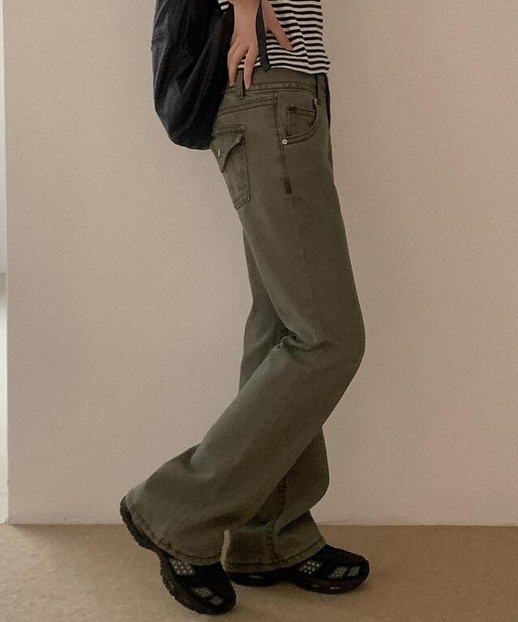 ブーツカットウォッシングパンツ KHAKI