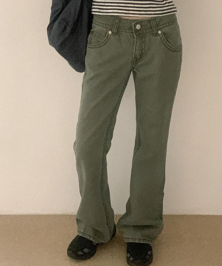 ブーツカットウォッシングパンツ KHAKI