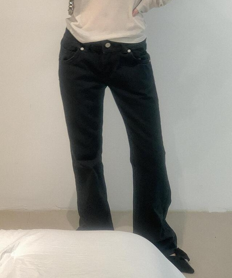 ブーツカットウォッシングパンツ BLACK