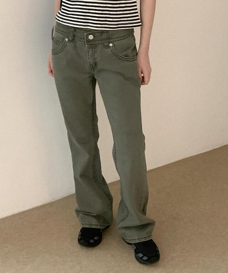 ブーツカットウォッシングパンツ KHAKI