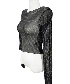 ドットレイヤードシースルー長袖Tシャツ