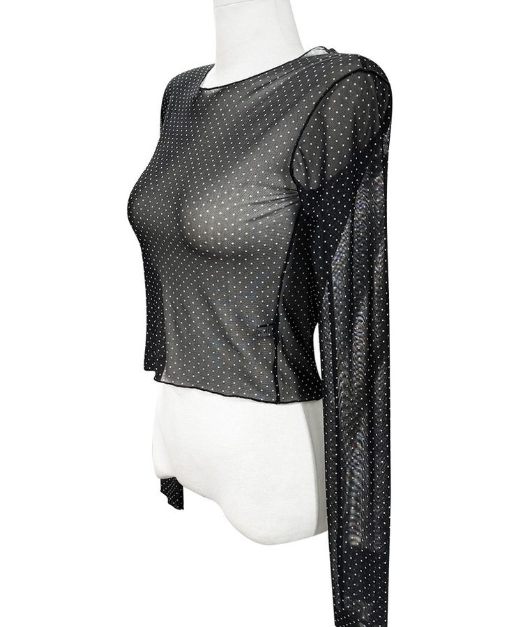 ドットレイヤードシースルー長袖Tシャツ