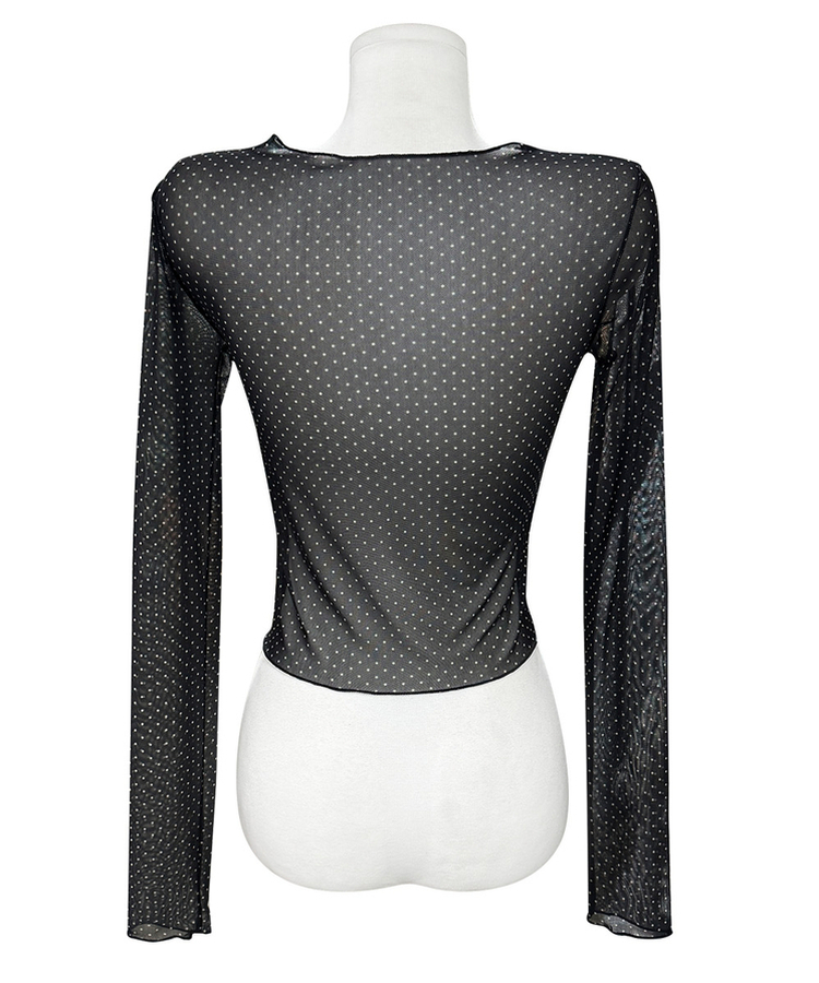 ドットレイヤードシースルー長袖Tシャツ