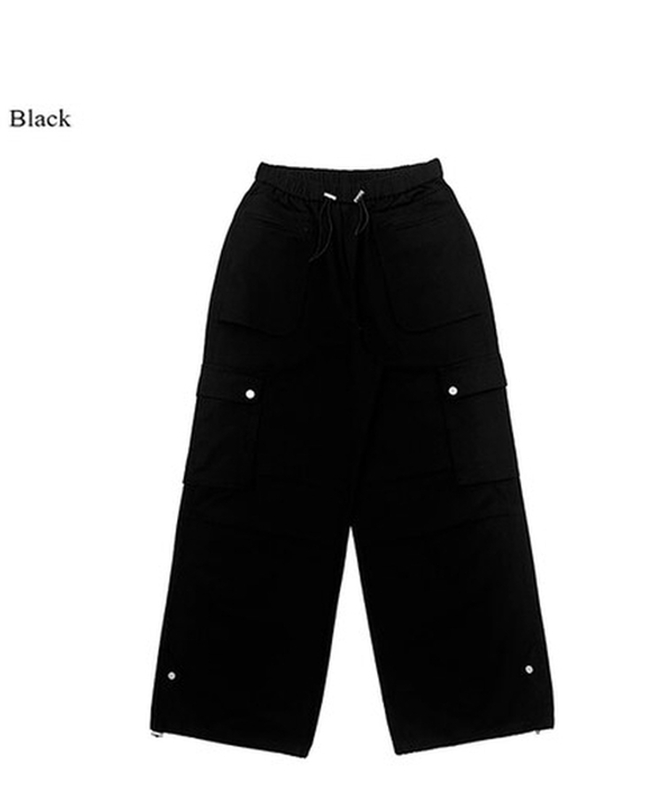 ピンタックカーゴワイドロングパンツ