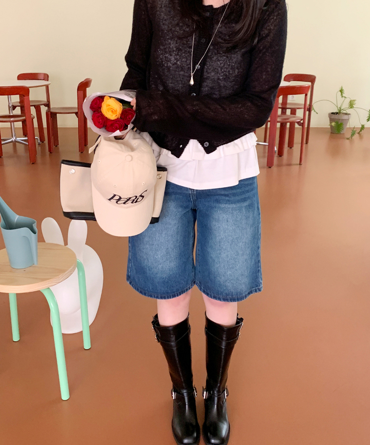 ポケットハーフデニムパンツ DARK DENIM