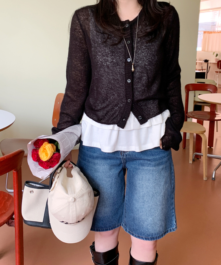 ポケットハーフデニムパンツ DARK DENIM