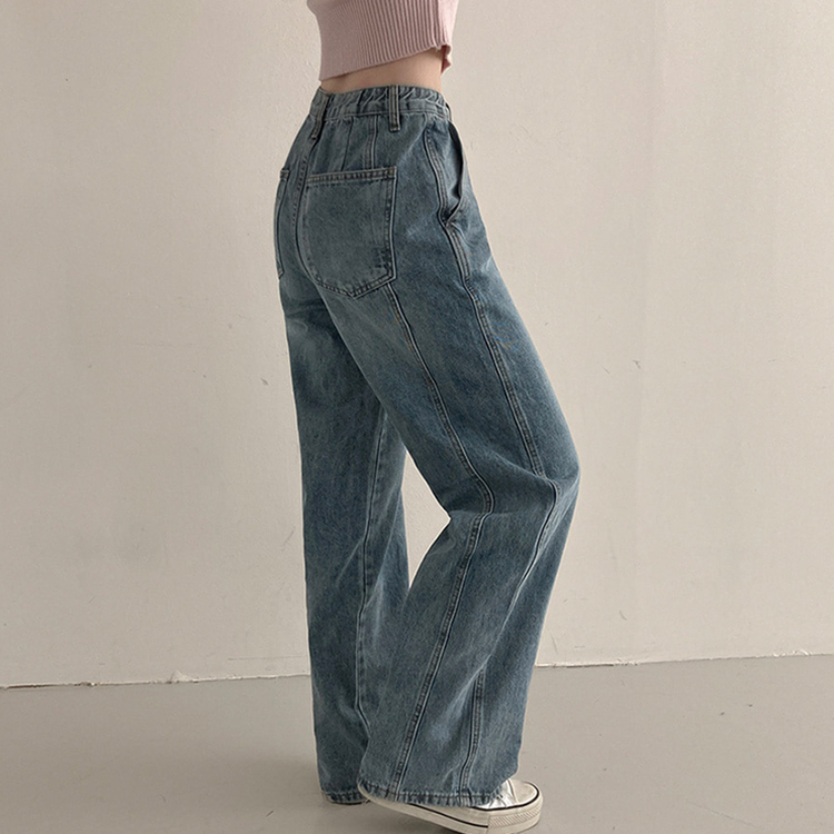 【丈別】スリットワイドデニムパンツ LIGHT DENIM