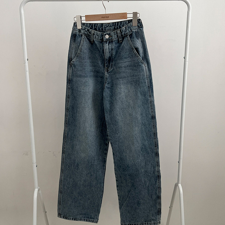 【丈別】スリットワイドデニムパンツ