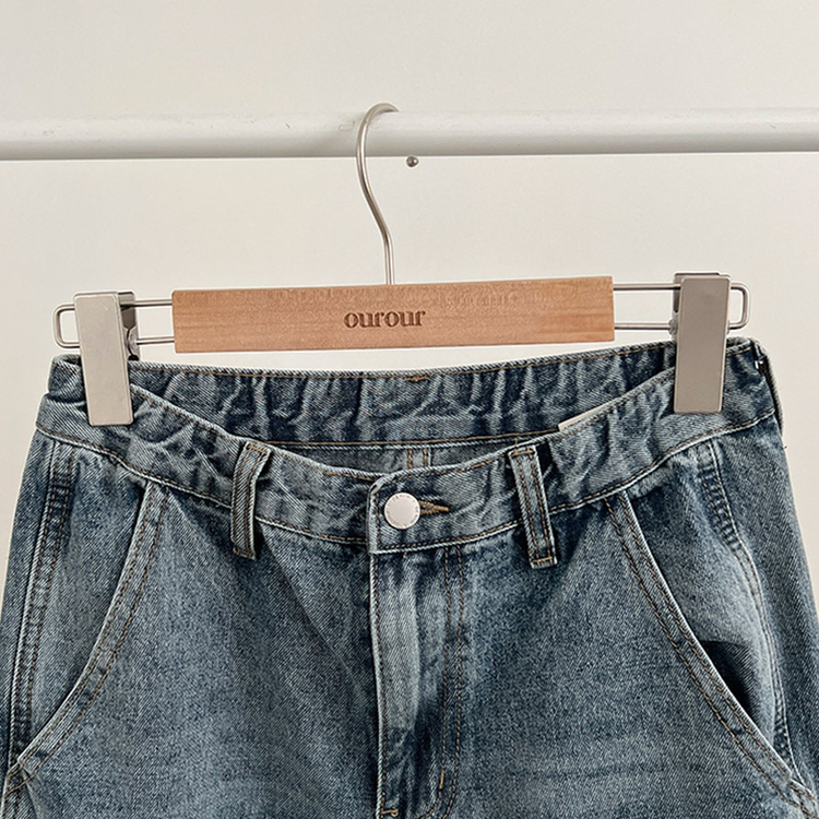 【丈別】スリットワイドデニムパンツ