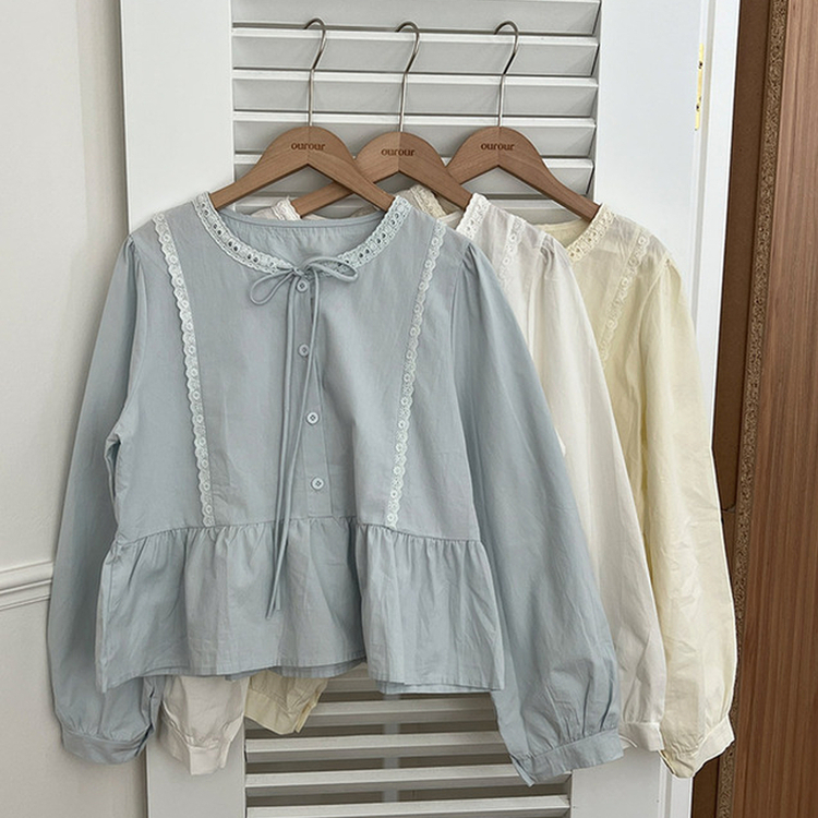 리디 리본 레이스 캉캉 블라우스