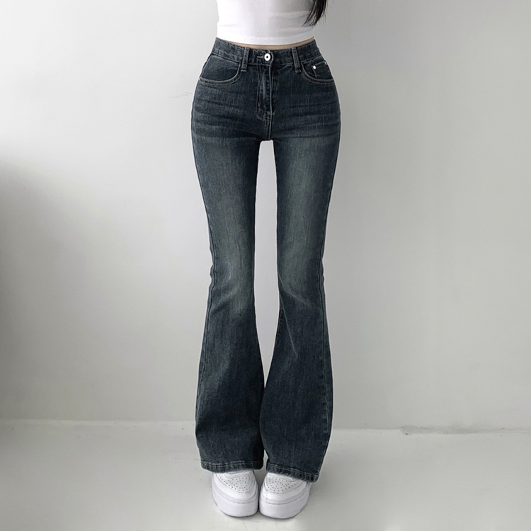 ウォッシングポケットスリムブーツカットデニムパンツ DARK DENIM
