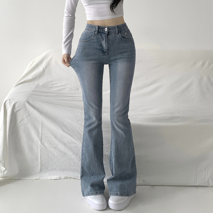 ウォッシングポケットスリムブーツカットデニムパンツ LIGHT BLUE