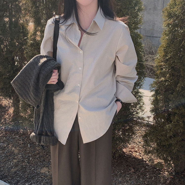 ウォッシングレイヤードルーズシャツ(5color) BEIGE