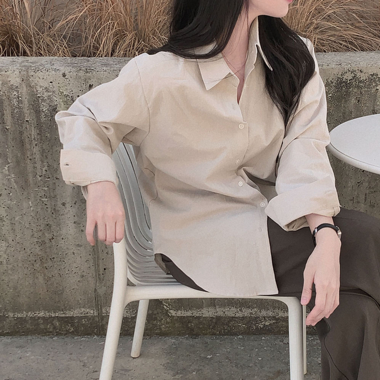 ウォッシングレイヤードルーズシャツ(5color) BEIGE