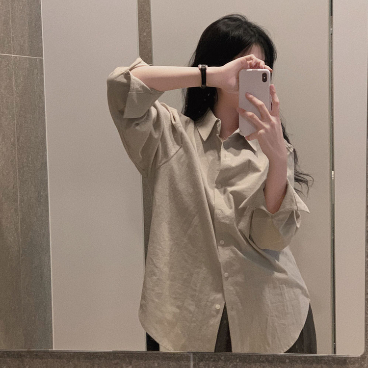 ウォッシングレイヤードルーズシャツ(5color) BEIGE