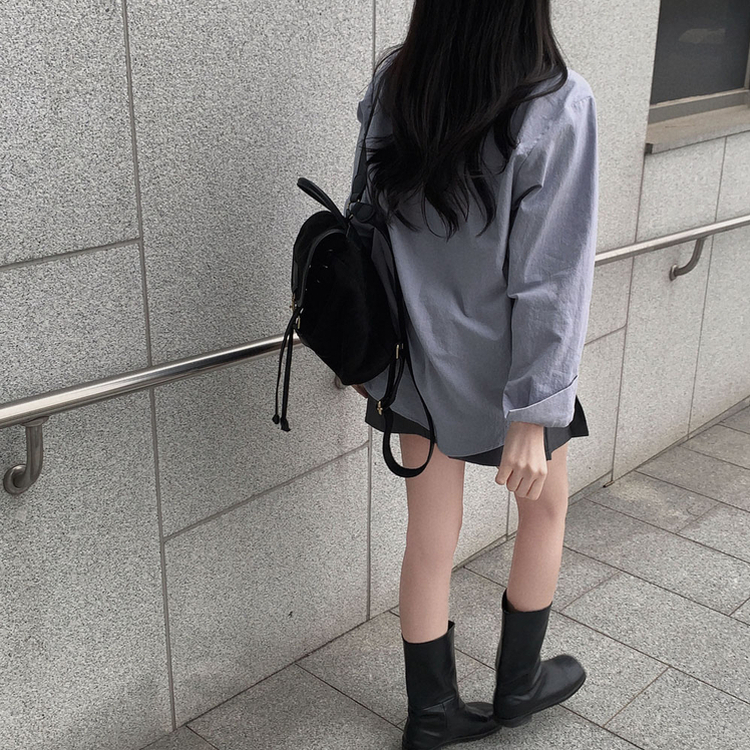 ウォッシングレイヤードルーズシャツ(5color) BLUE