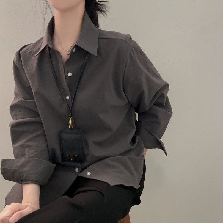 ウォッシングレイヤードルーズシャツ(5color) CHARCOAL