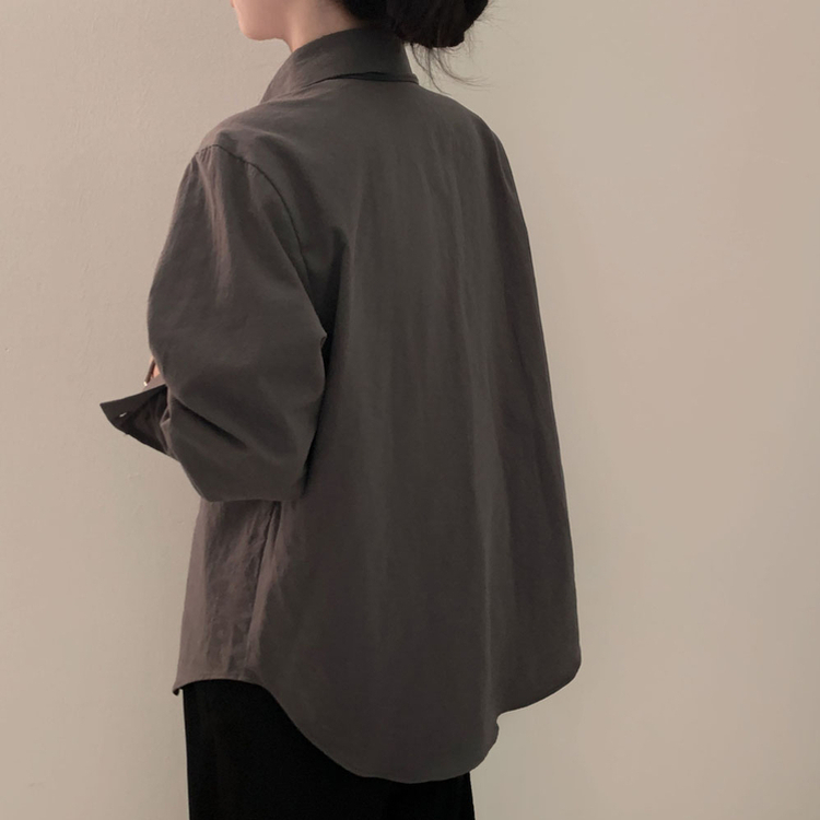 ウォッシングレイヤードルーズシャツ(5color) CHARCOAL