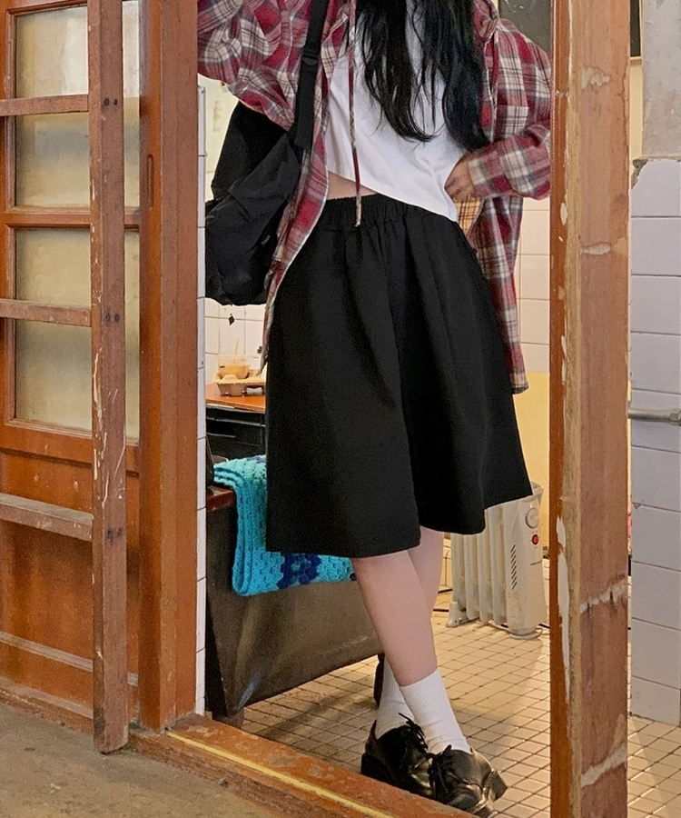 バミューダバンディングパンツ BLACK