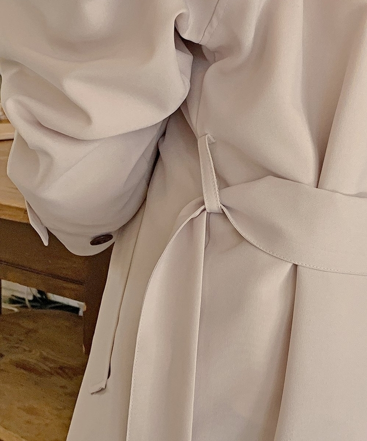 ピンタックロングトレンチコート LIGHT BEIGE