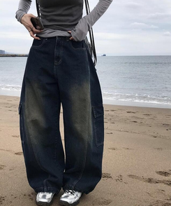 ワイド 【丈別】ワイドストリングカーゴパンツ VINTAGE GREEN