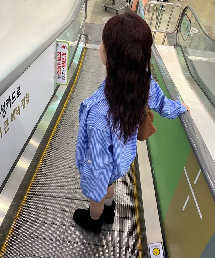 ストライプカラージップアップジャケット SKYBLUE