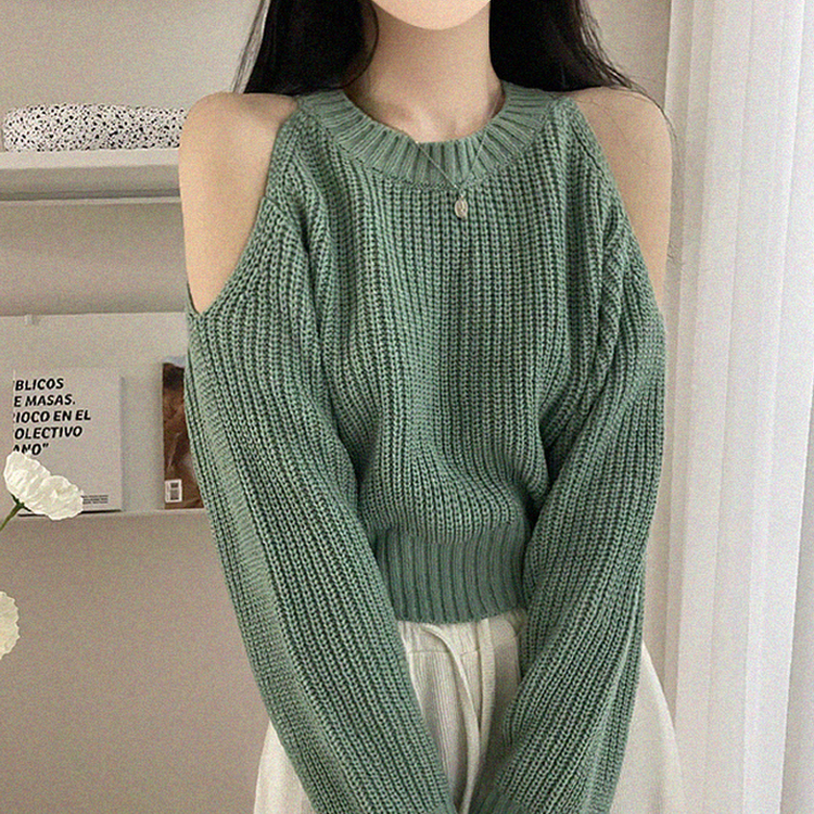 ワッぺンショルダースリットクロップニット MINT