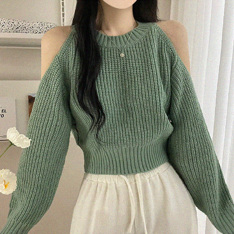 ワッぺンショルダースリットクロップニット MINT