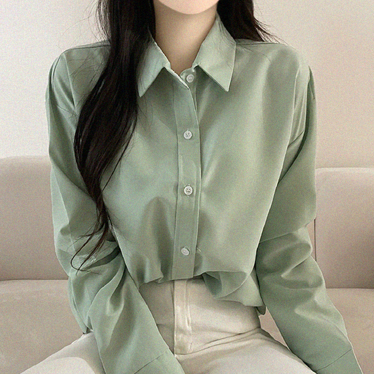 ベーシックシャツブラウス(5color) MINT