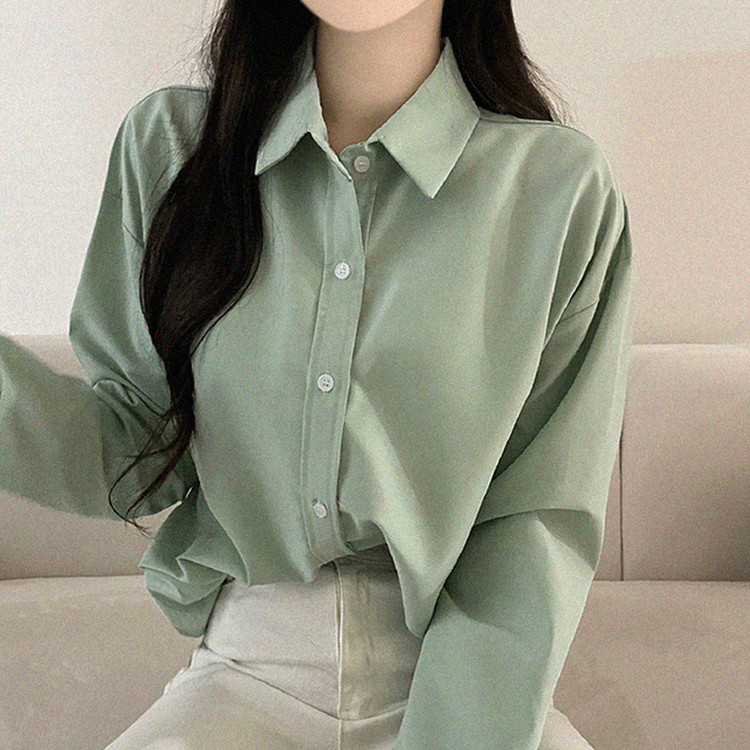 ベーシックシャツブラウス(5color) MINT
