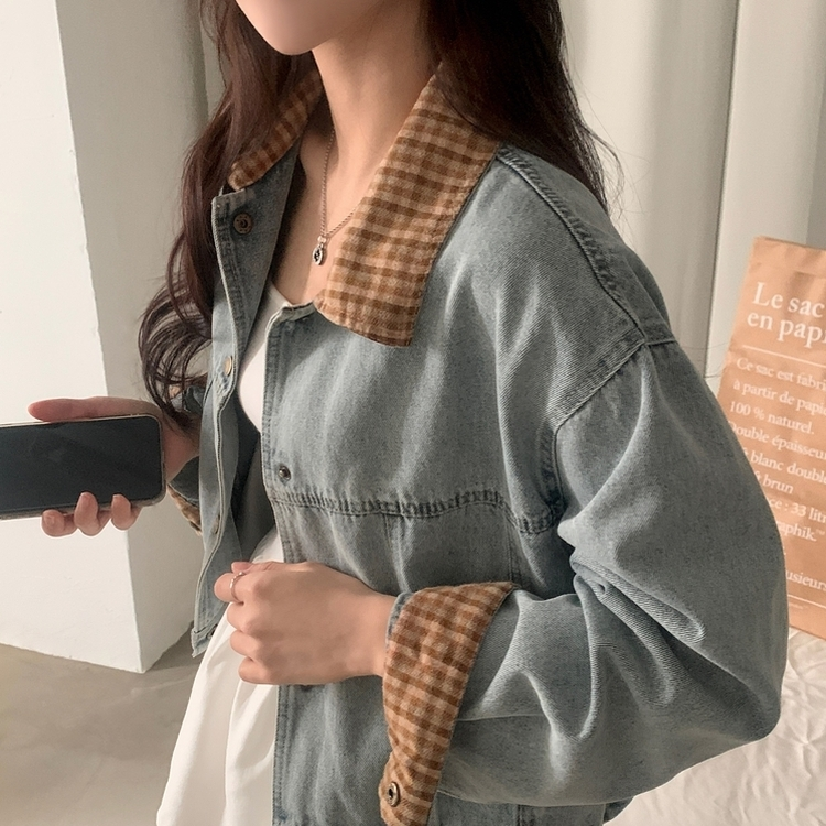 ェックポイントデニムジャケット LIGHT DENIM
