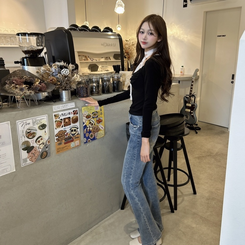長袖Tシャツ タイ付きスカーレットTシャツ BLACK