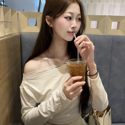 長袖Tシャツ オープンレースTシャツ IVORY