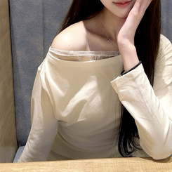 長袖Tシャツ オープンレースTシャツ IVORY
