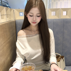 長袖Tシャツ オープンレースTシャツ IVORY