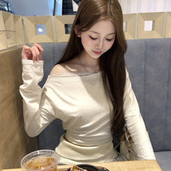 長袖Tシャツ オープンレースTシャツ IVORY