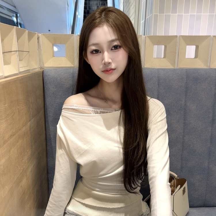 長袖Tシャツ オープンレースTシャツ IVORY