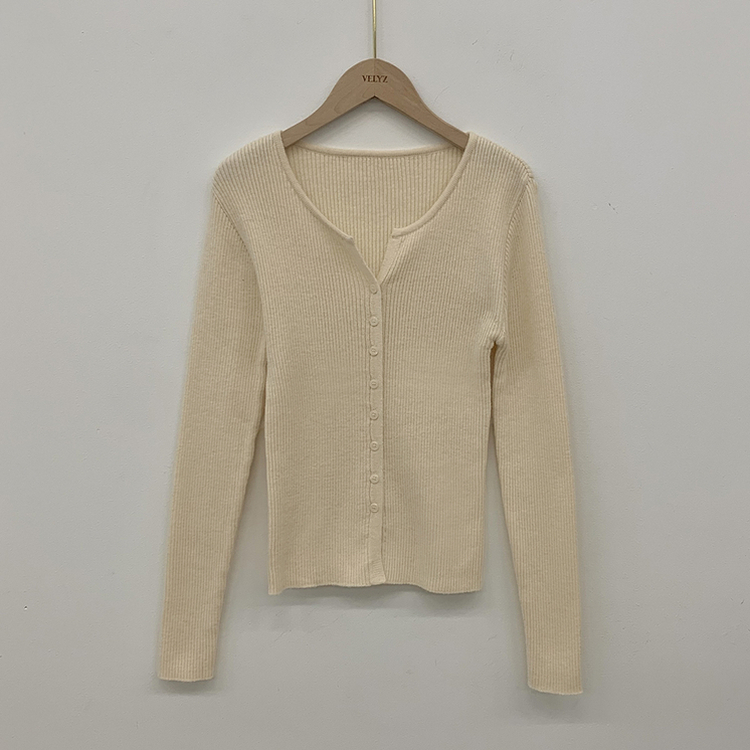 セミクロップスリットニットカーディガン(5color)