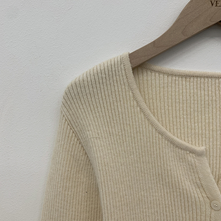 セミクロップスリットニットカーディガン(5color)