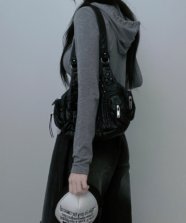 スリットラインコットンフードジップアップ GREY