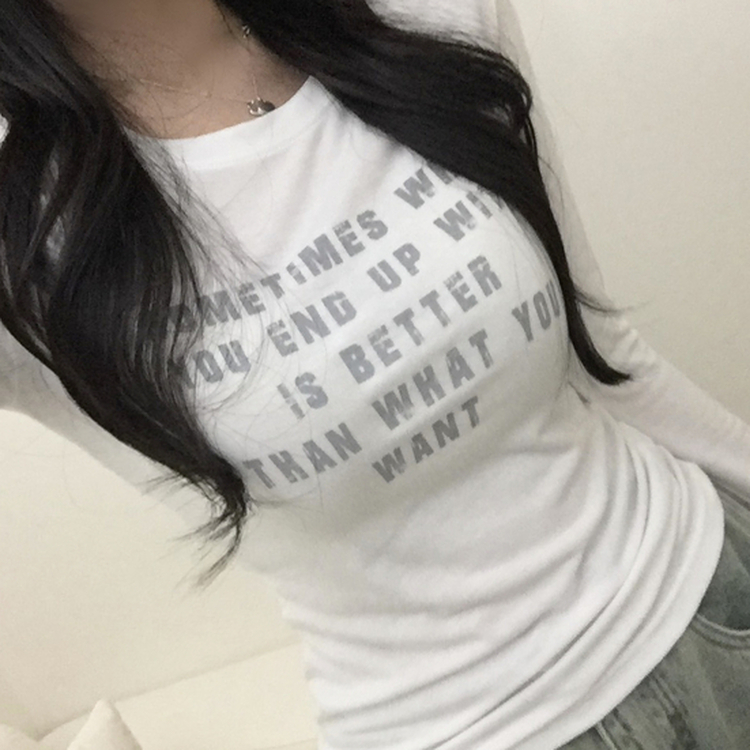 レタリング長袖Tシャツ IVORY