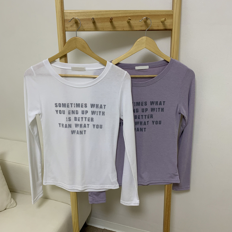 レタリング長袖Tシャツ