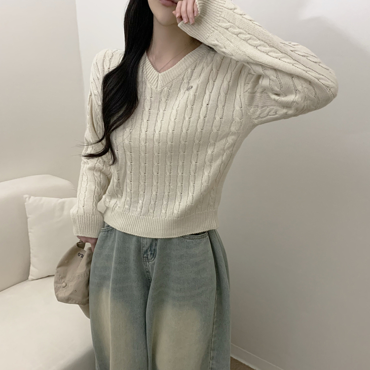 ペンダントケーブルニット(7color) IVORY
