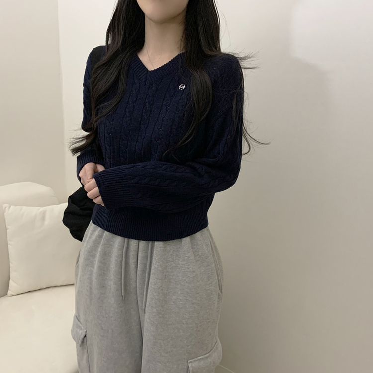 ペンダントケーブルニット(7color) NAVY