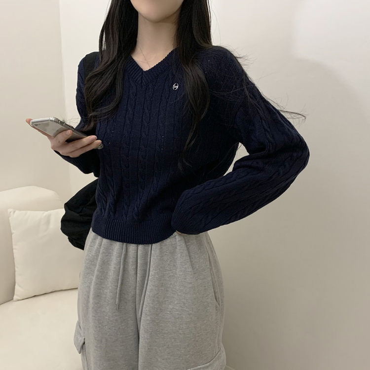 ペンダントケーブルニット(7color) NAVY