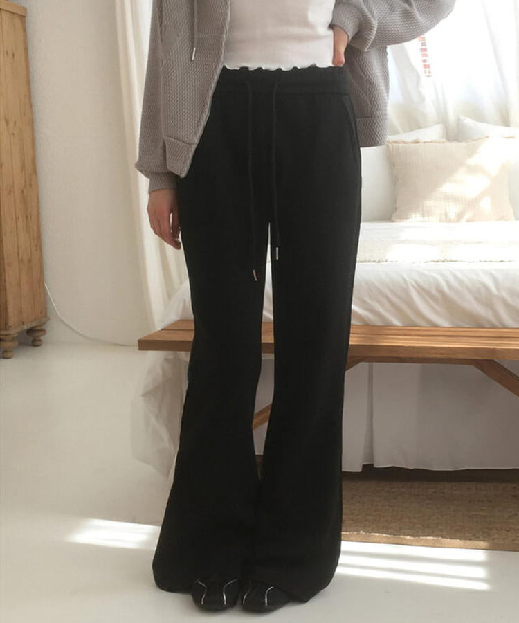 ブーツカットトレーニングパンツ BLACK