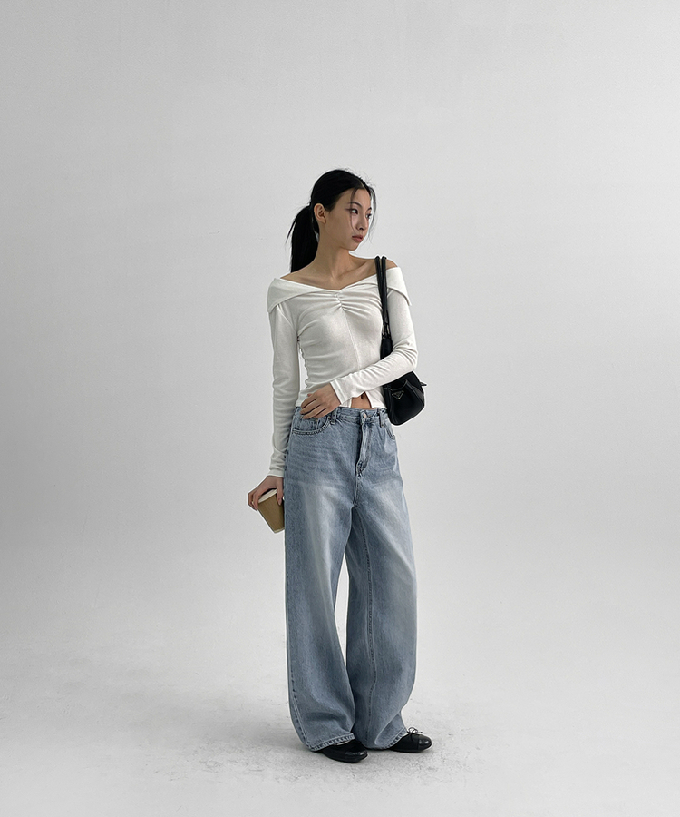 ウォッシングストレートデニムパンツ LIGHT BLUE