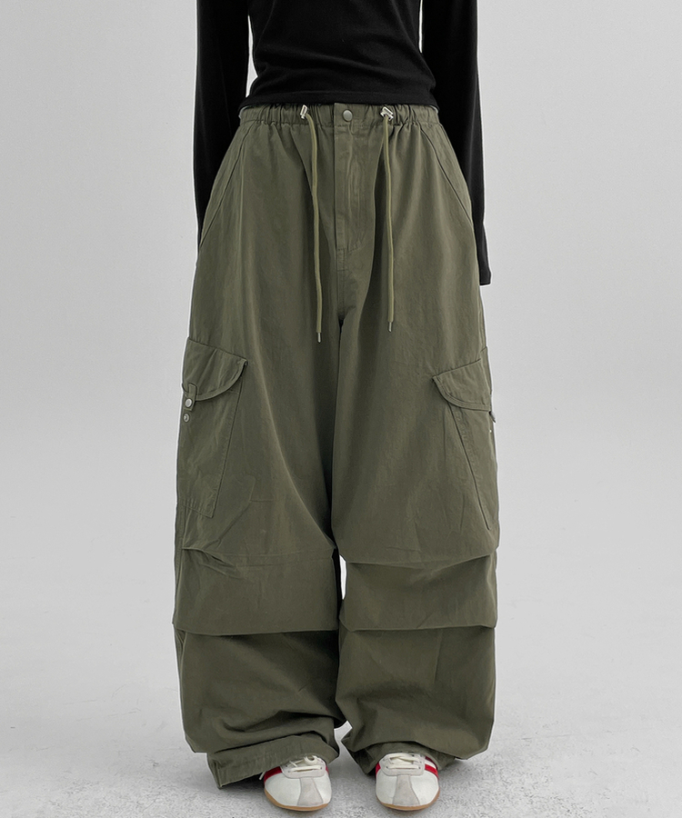 パラシュートカーゴワイドパンツ KHAKI